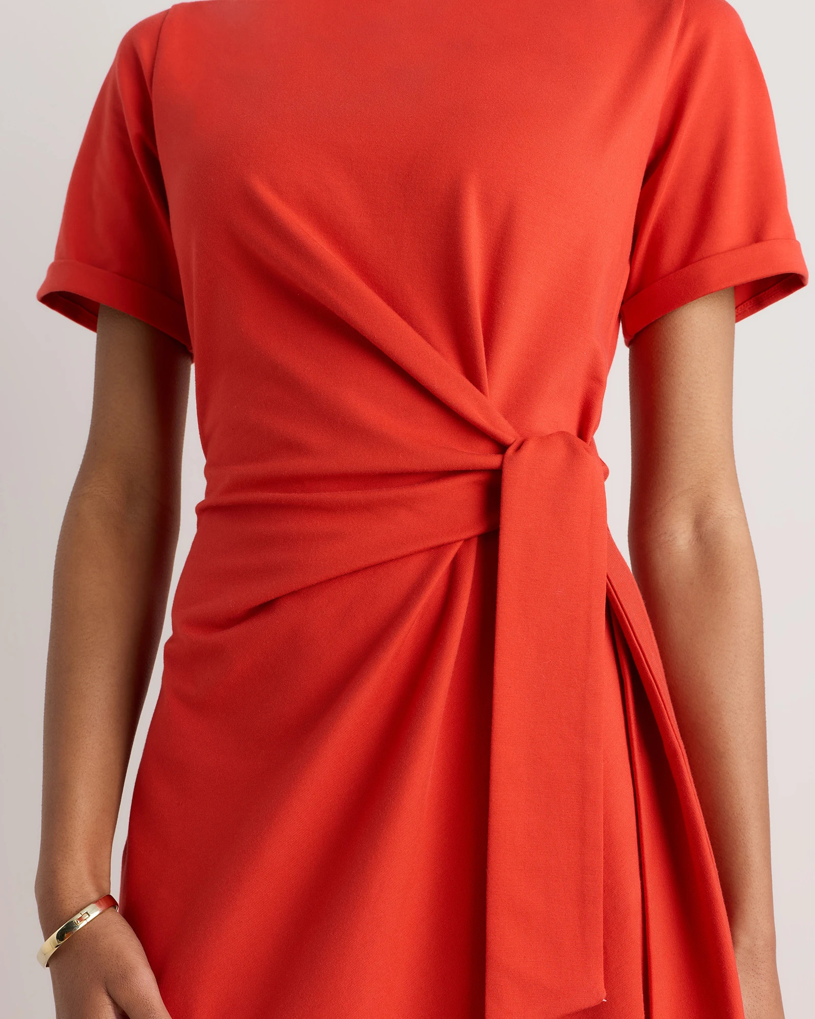 Stretch Cotton Jersey Side Tie Midi Dress | Quince
