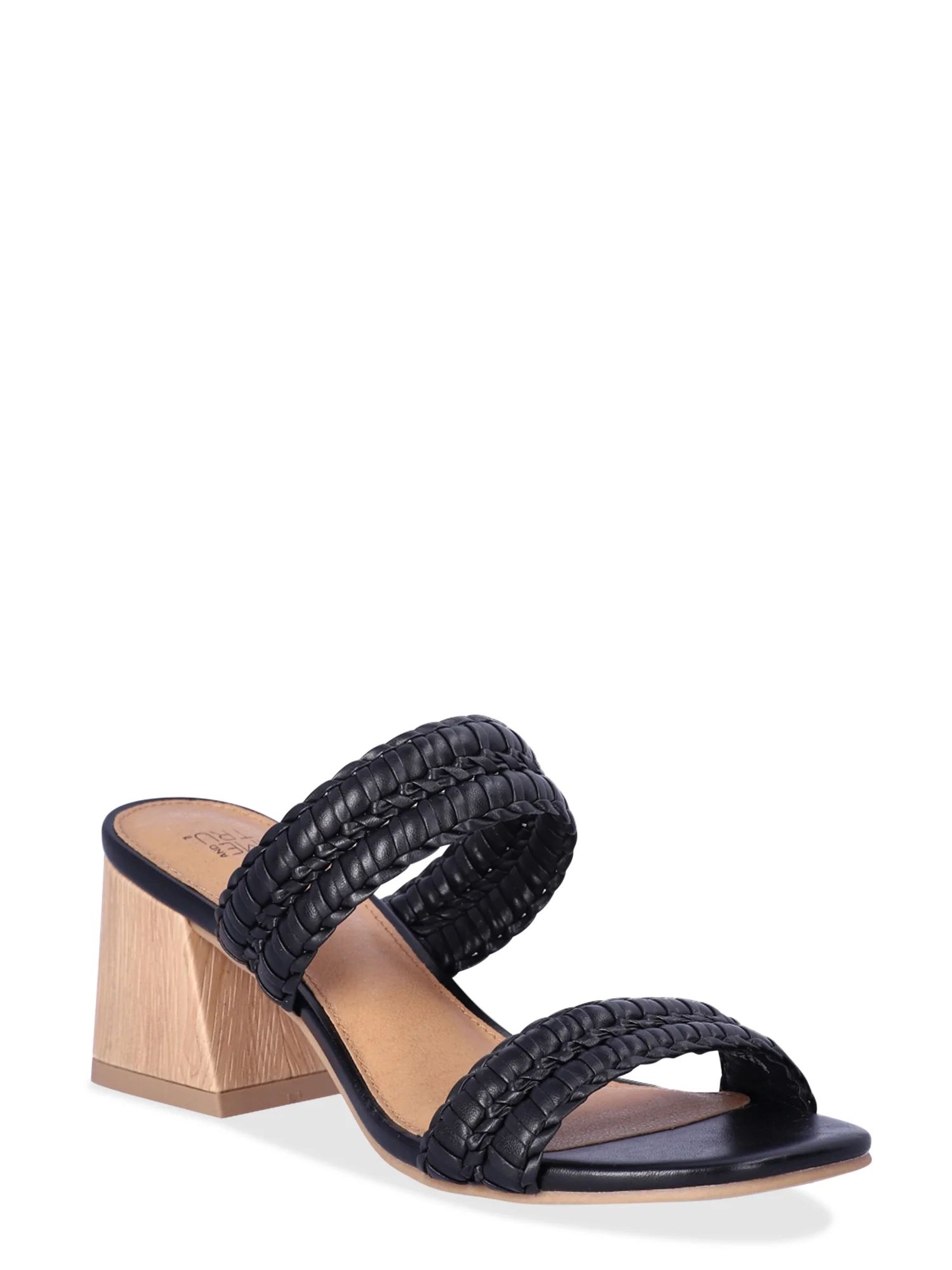 Time and Tru Women's Woven Double Band Sandals | Walmart (US)