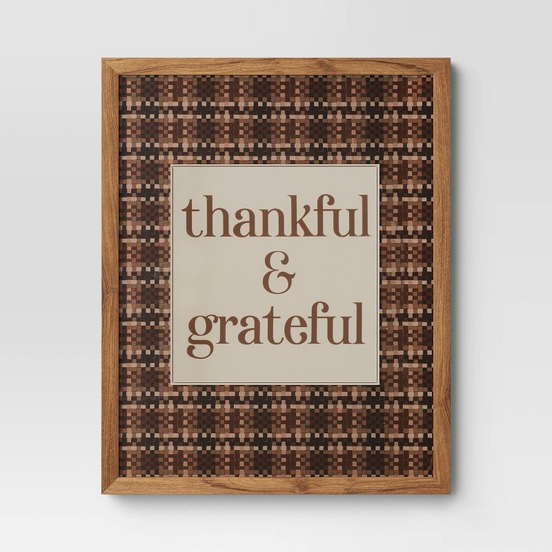 16&#34; x 20&#34; Thankful &#38; Grateful Framed Under Plexi - Threshold&#8482; | Target