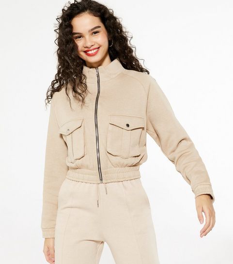 Cameo Rose Camel Utility Zip Sweatshirt 
						
						Add to Saved Items
						Remove from Saved ... | New Look (UK)