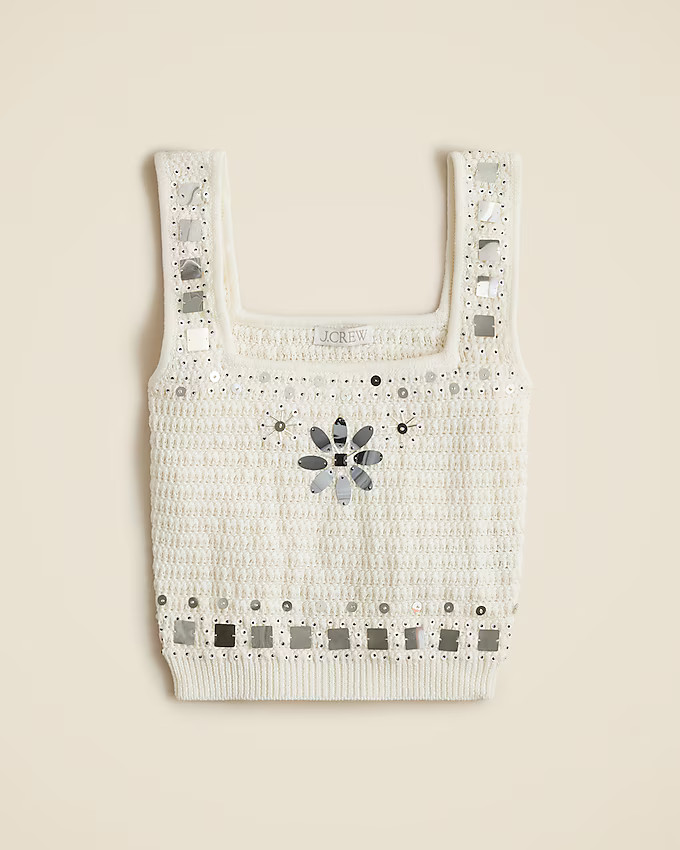 Sweater-tank with hand-embellished mirrors | J. Crew US