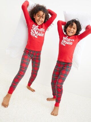 Gender-Neutral Holiday Matching Graphic Snug-Fit Pajama Set For Kids | Old Navy (US)