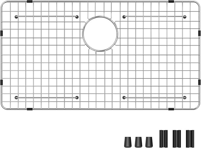 Sink Bottom Grid 27-9/16" x 14-9/16", Rear Drain with Corner Radius 3/16", Kitchen Sink Protector... | Amazon (US)