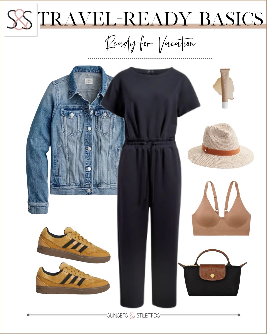 This jumpsuit is a must have for your travel vacation! Perfect for spring break at the resort! 

Sunsets and Stilettos, airport outfit, adidas sneakers 

#LTKStyleTip #LTKTravel #LTKOver40