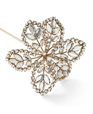 Jeweled Elegance Flower Pick Ornament | Macy's