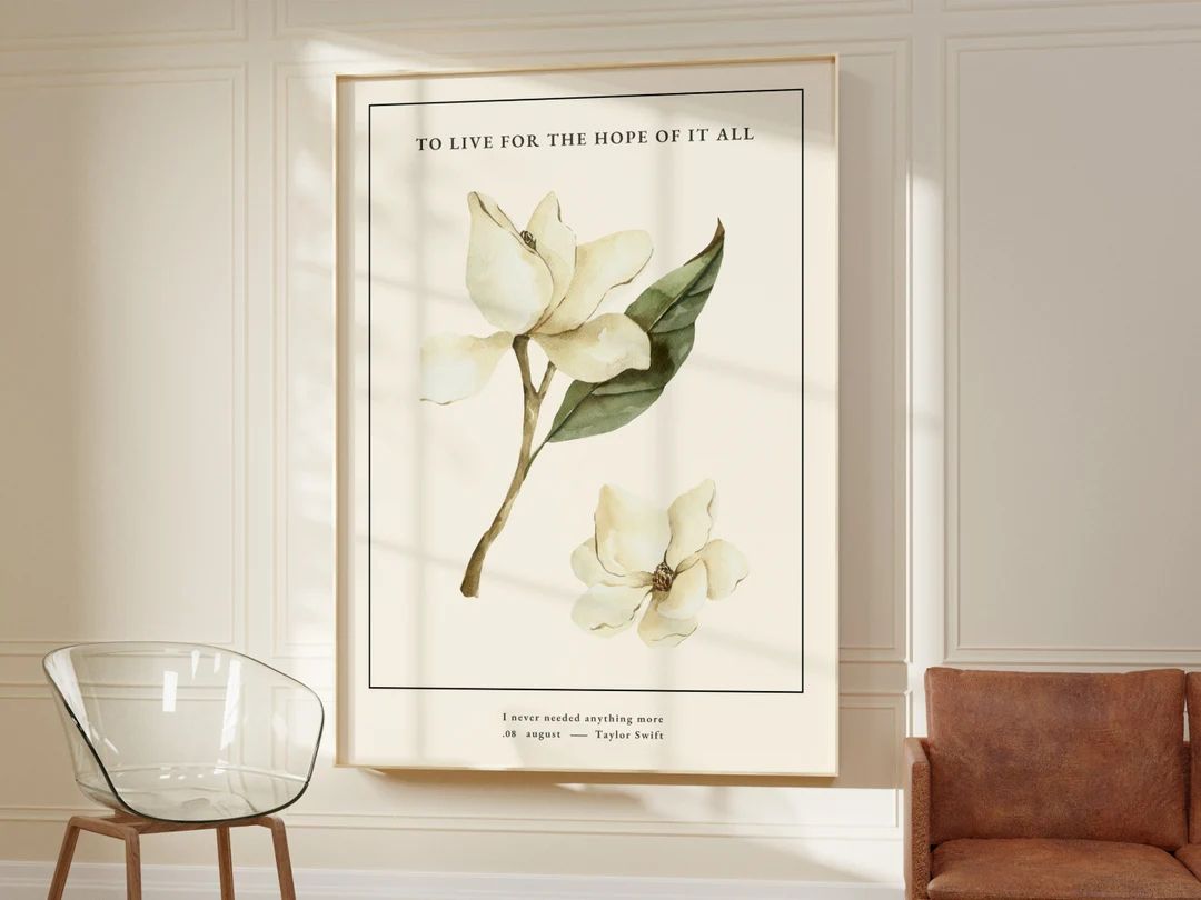 Taylor August Digital Print | Vintage Floral Poster | August | Cottagecore Wall Art | Digital Lyr... | Etsy (CAD)
