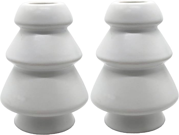 Christmas Tree Candlestick Holders Christmas Xmas Decoration Table Centerpieces - Set of 2 Decora... | Amazon (US)