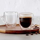 Insulated Double Wall Mug Cup Glass-Set of 4 Mugs/Cups for Coffee,Cappuccino,latte,espresso,Tea,Ther | Amazon (US)