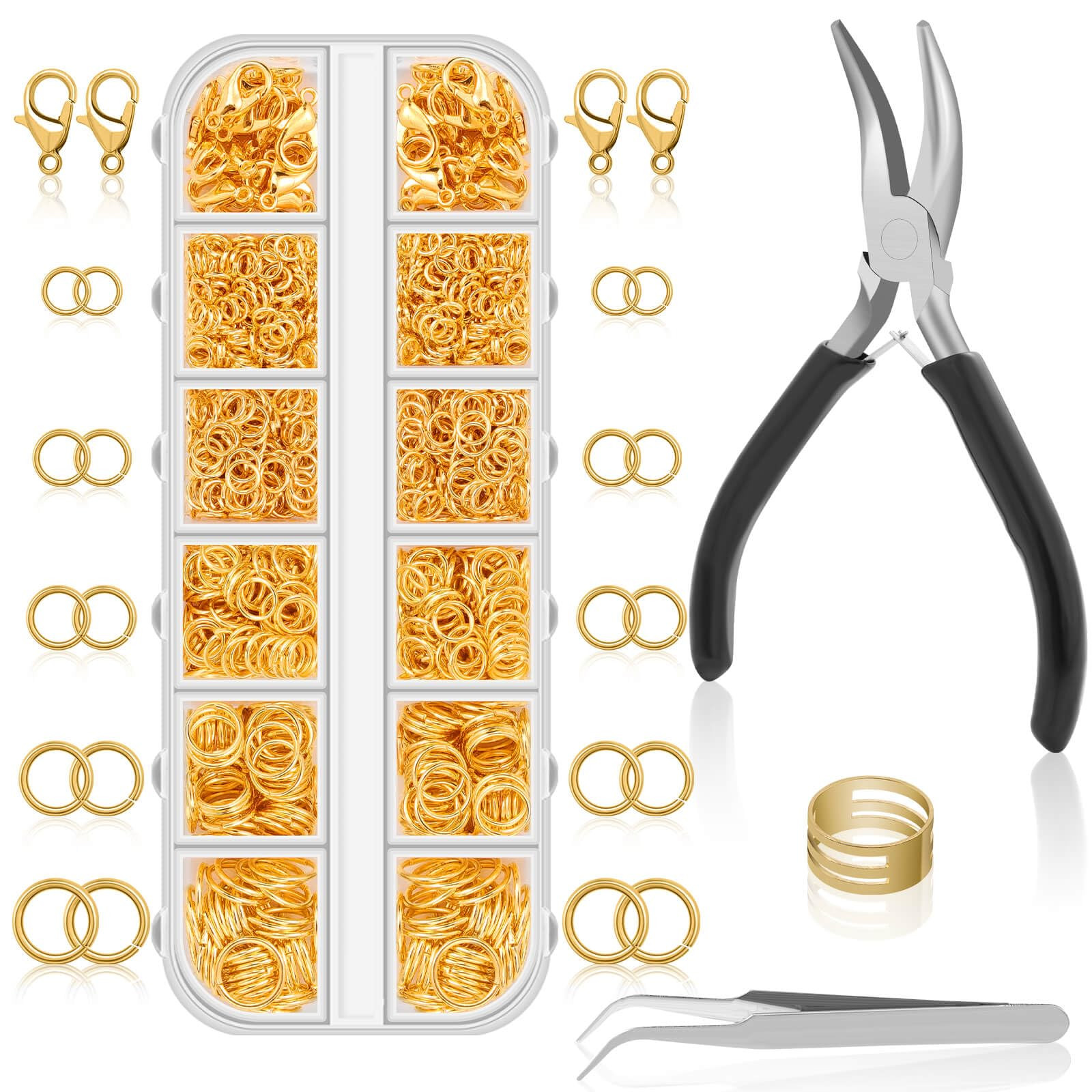 Anezus 1200PCS Jump Rings for Jewelry Making Kit, Gold, Jewelry Making Supplies and Necklace Repa... | Amazon (US)