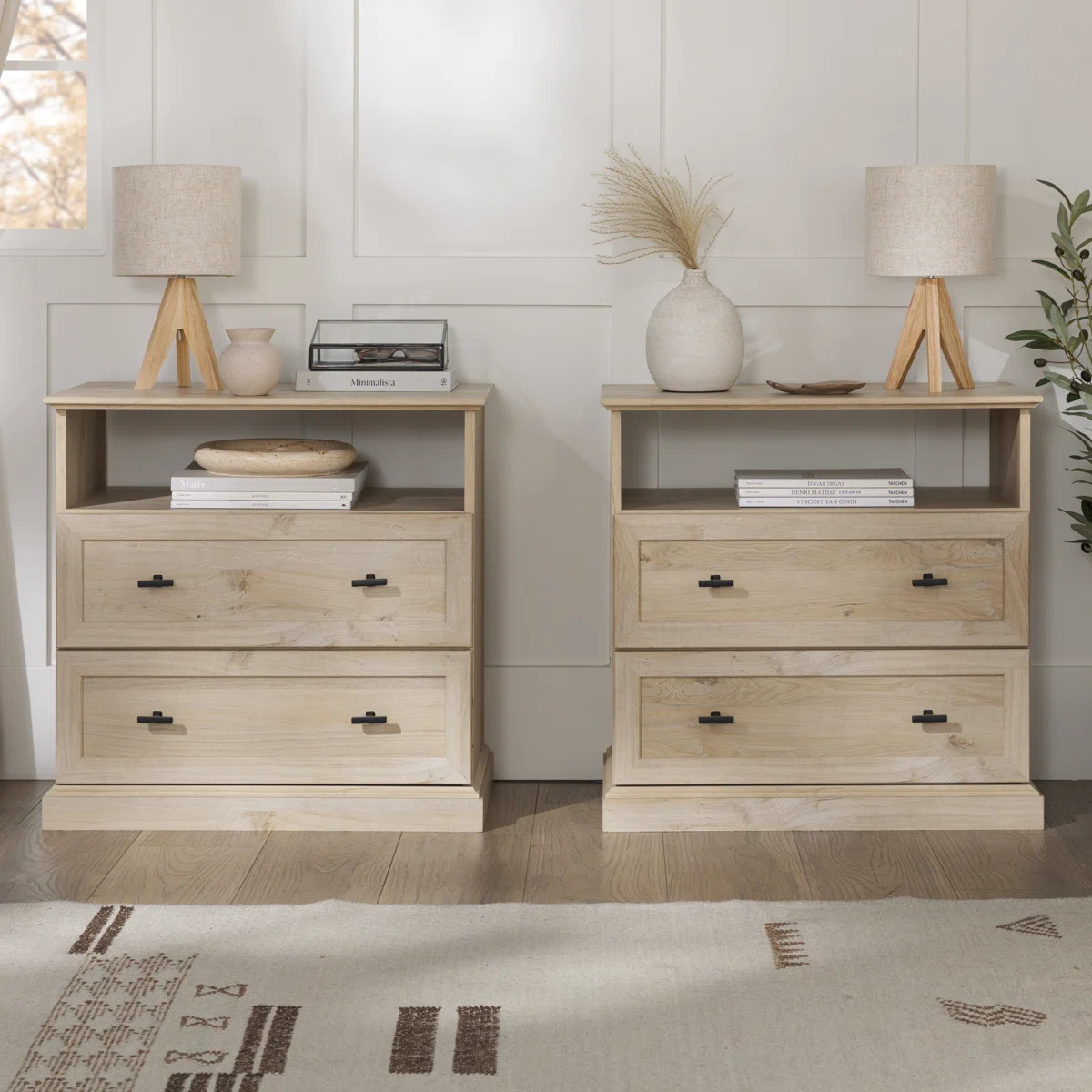 Classic Open-Top 2-Drawer Side Tables (Set of 2) | Wayfair North America