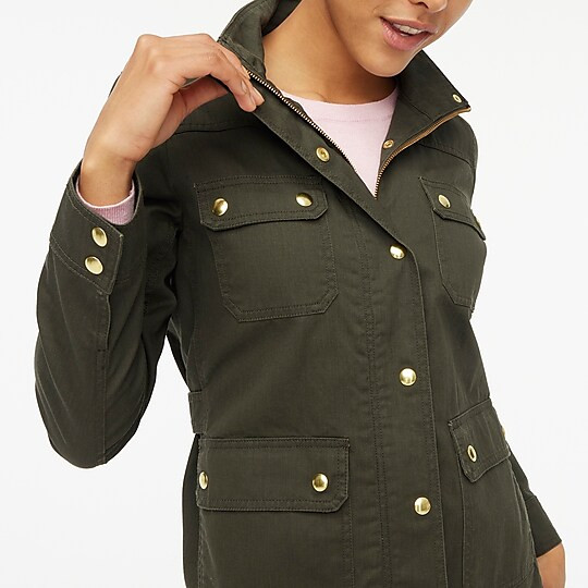 Resin-coated twill field jacket | J.Crew Factory