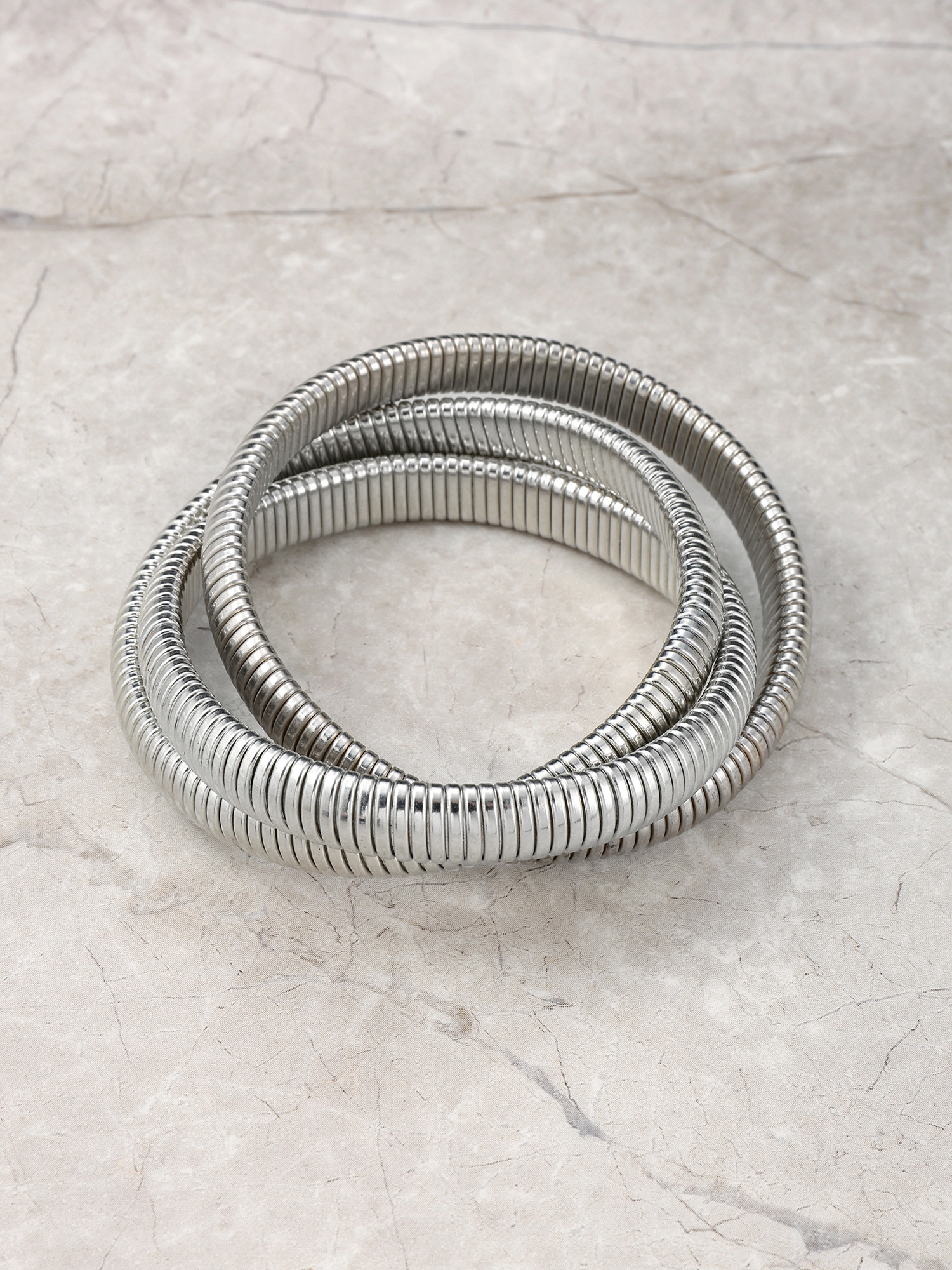 Time and Tru Women's Layered Bangle Bracelet, Silver-Tone, 1 Piece | Walmart (US)