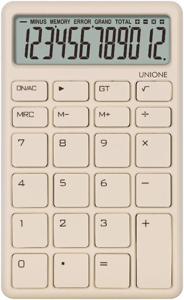 UNIONE Pocket & Desktop Beige Calculator with a Bright LCD, Dual Power Handheld Desktop. Color. B... | Amazon (US)