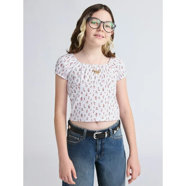 Weekend Academy Girls Cap Sleeve Top, Sizes 4-18 | Walmart (US)