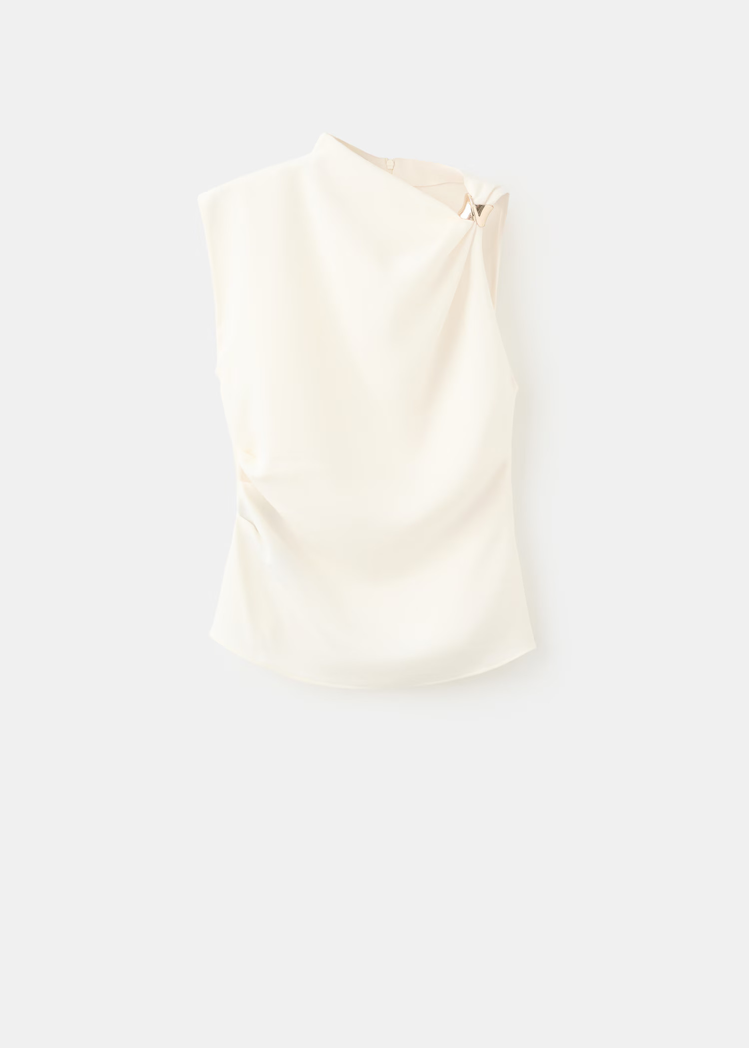 Asymmetrical blouse with metallic detail - Women | MANGO United Kingdom | MANGO (UK)