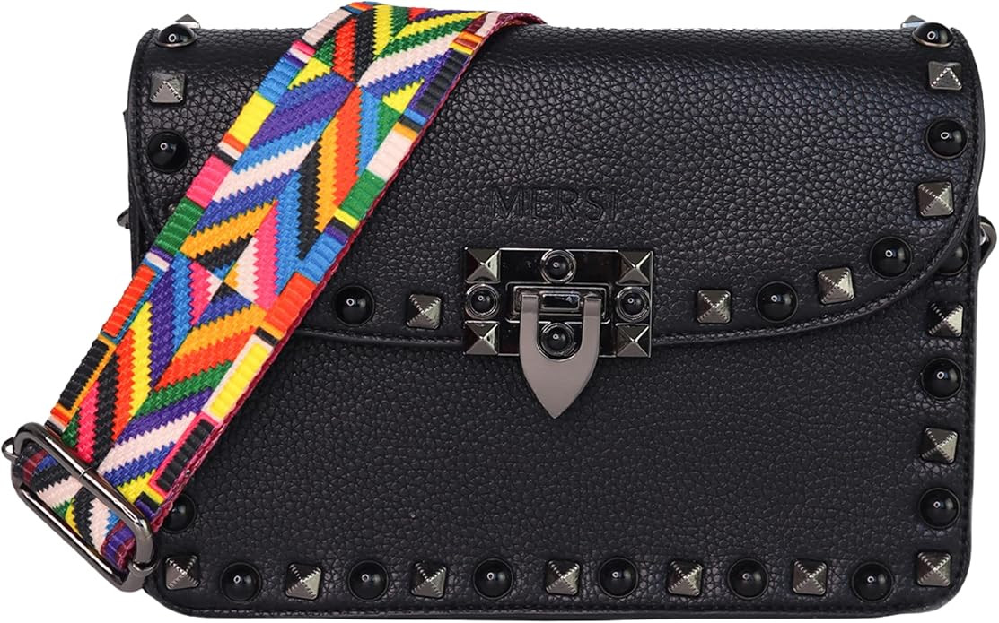 MERSI Ruby Crossbody Purse - Faux Leather Purse With Studded Detail & 2 Adjustable Shoulder Strap... | Amazon (US)