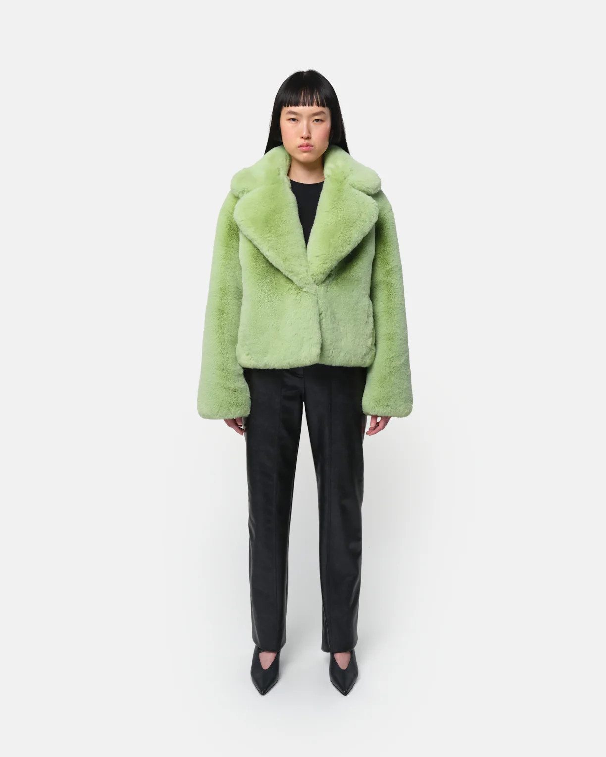 Miller Faux Fur Coat in Matcha | Apparis
