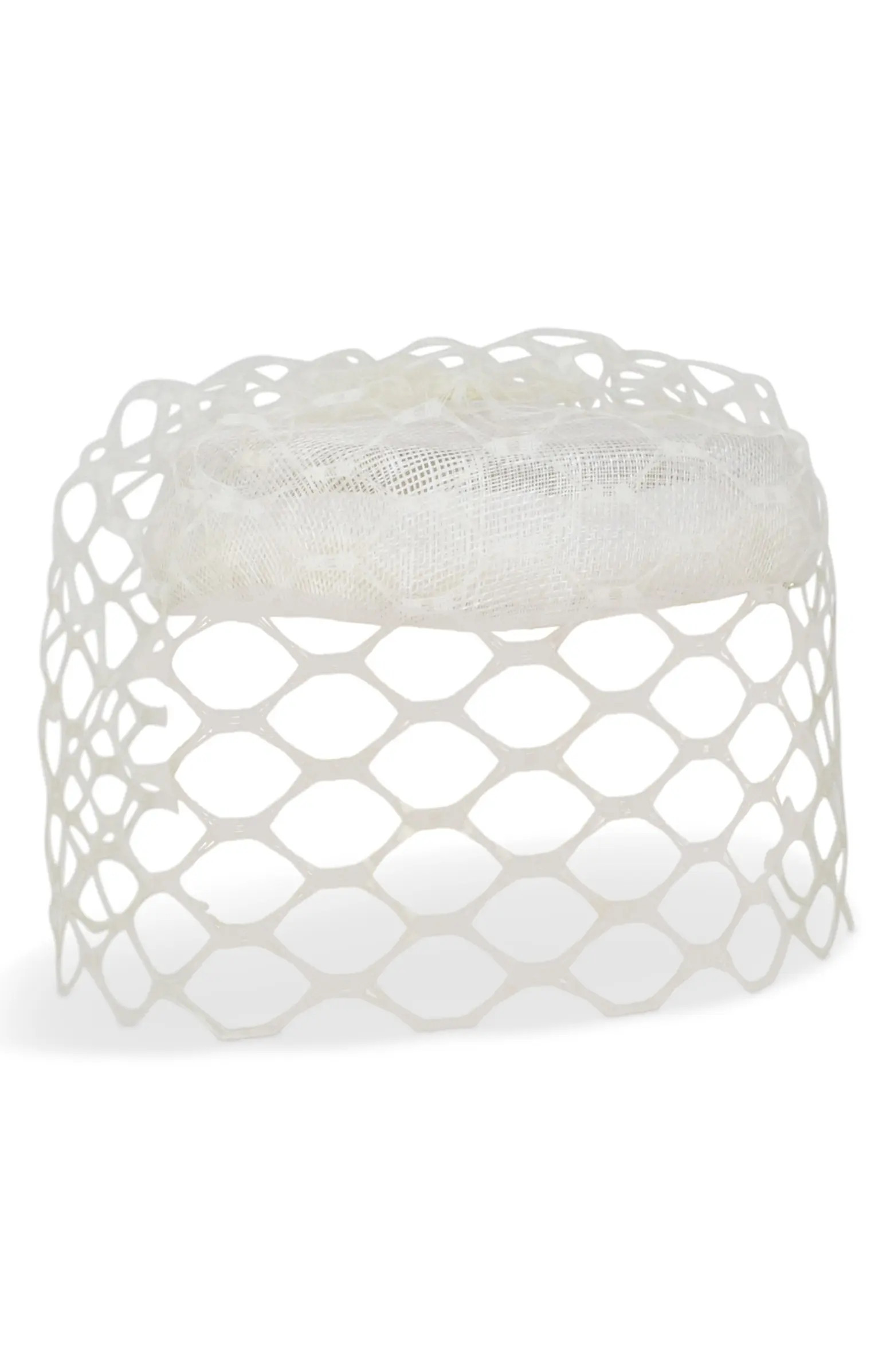 Elodie Hemp Cocktail Hat with Silk Birdcage Veil | Nordstrom