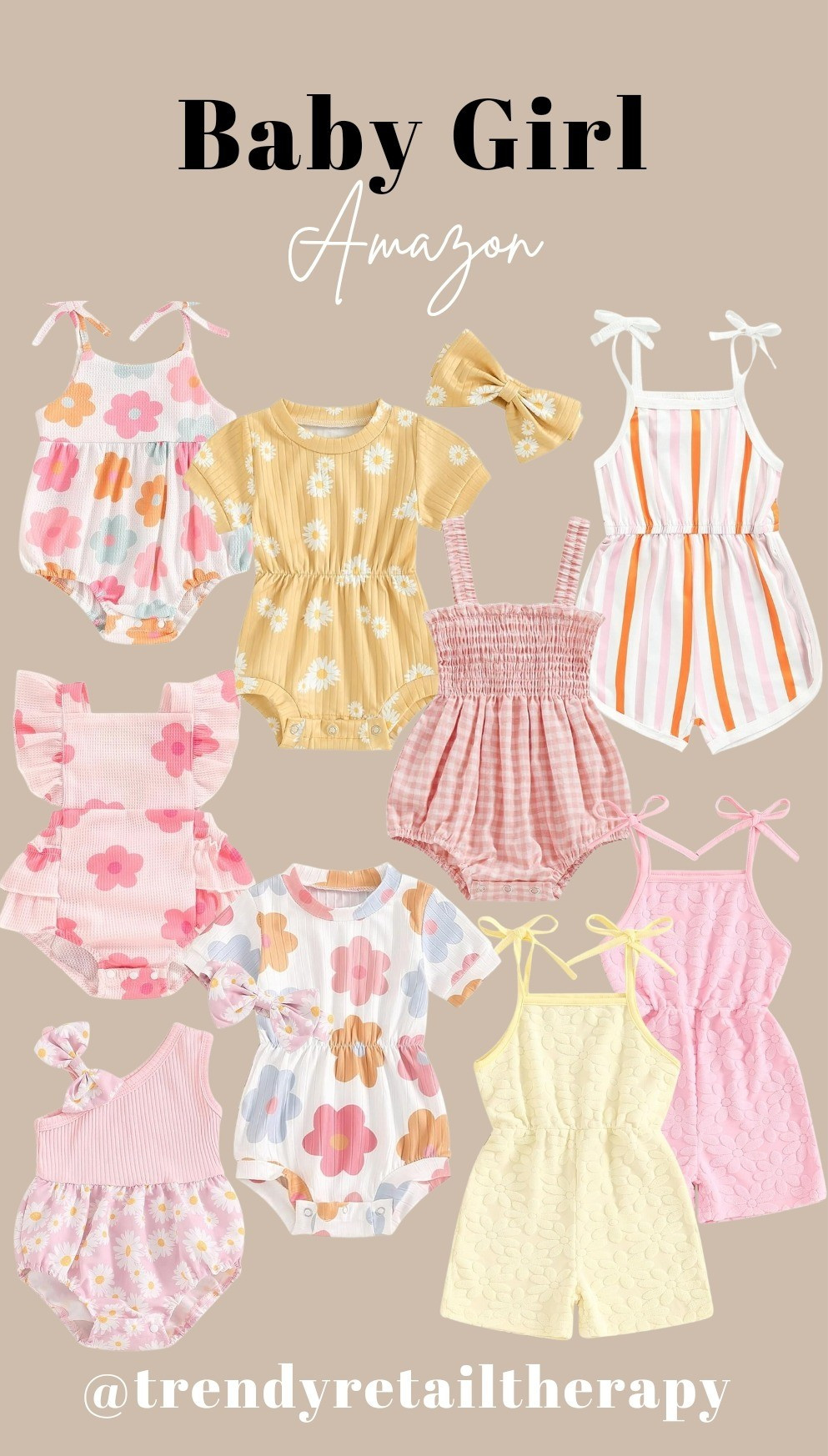 Amazon baby girl finds. Summer outfit. Romper. Floral. Flower. Trendy kids style. Affordable. 

#LTKKids #LTKBaby #LTKFindsUnder50