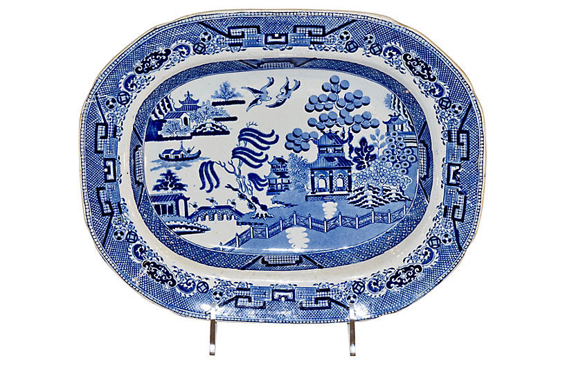 19th C. Blue Willow Transfer Platter | One Kings Lane