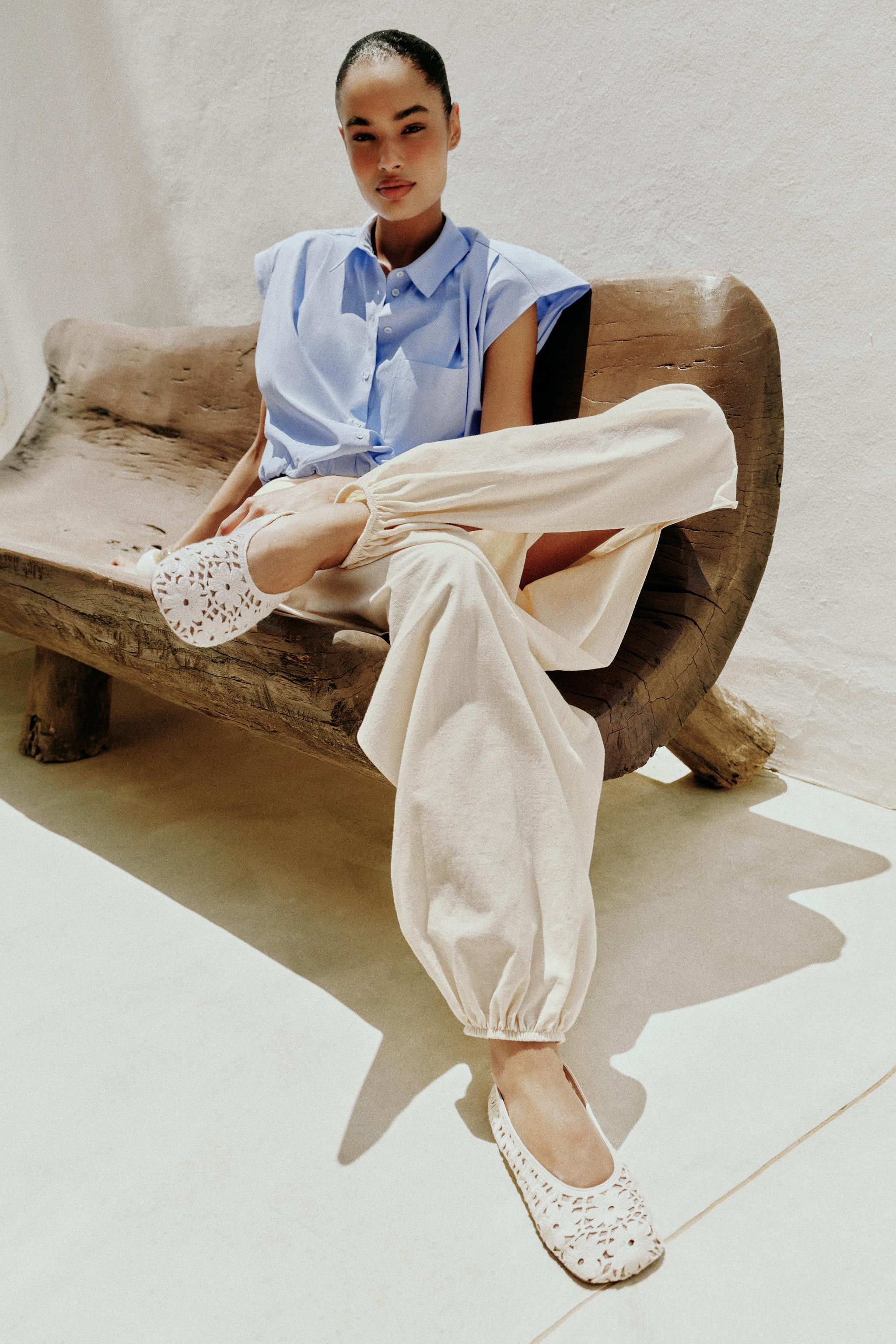 FLORAL CROCHET BALLET FLATS | Zara US