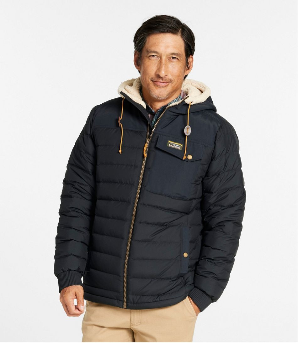 Men's Mountain Classic Down Hooded Jacket, Sherpa-Lined | L.L. Bean