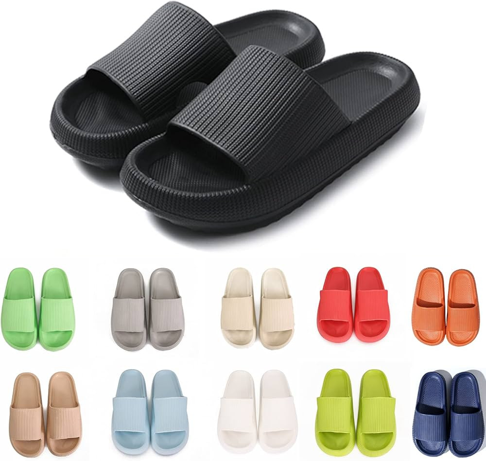 rosyclo Cloud Slippers for Women and Men Massage Thick Sole Non-Slip Shower Slippers Bathroom Sup... | Amazon (US)