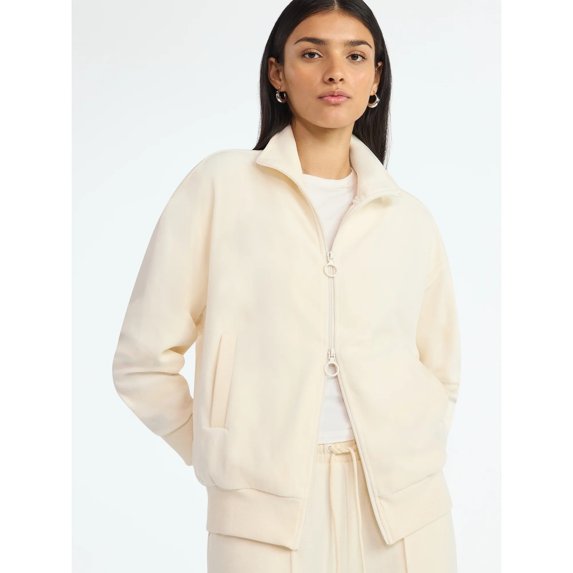 Scoop Women’s Velour Track Jacket, Lightweight, Sizes XS-XXL | Walmart (US)