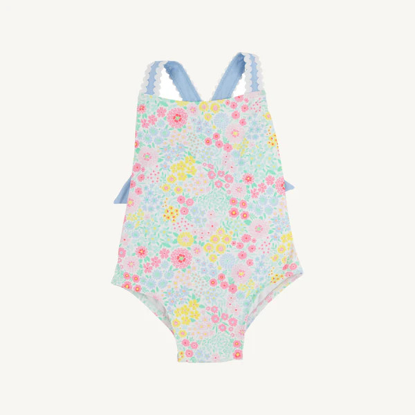 Taylor Bay Bathing Suit - Merry Little Meadow with Beale Street Blue | The Beaufort Bonnet Company