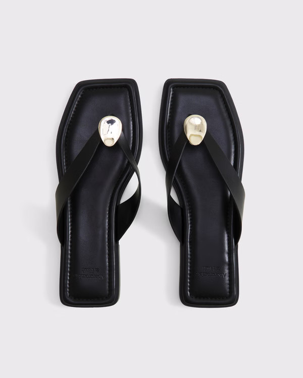 Hardware Accent Thong Sandal | Abercrombie & Fitch (US)