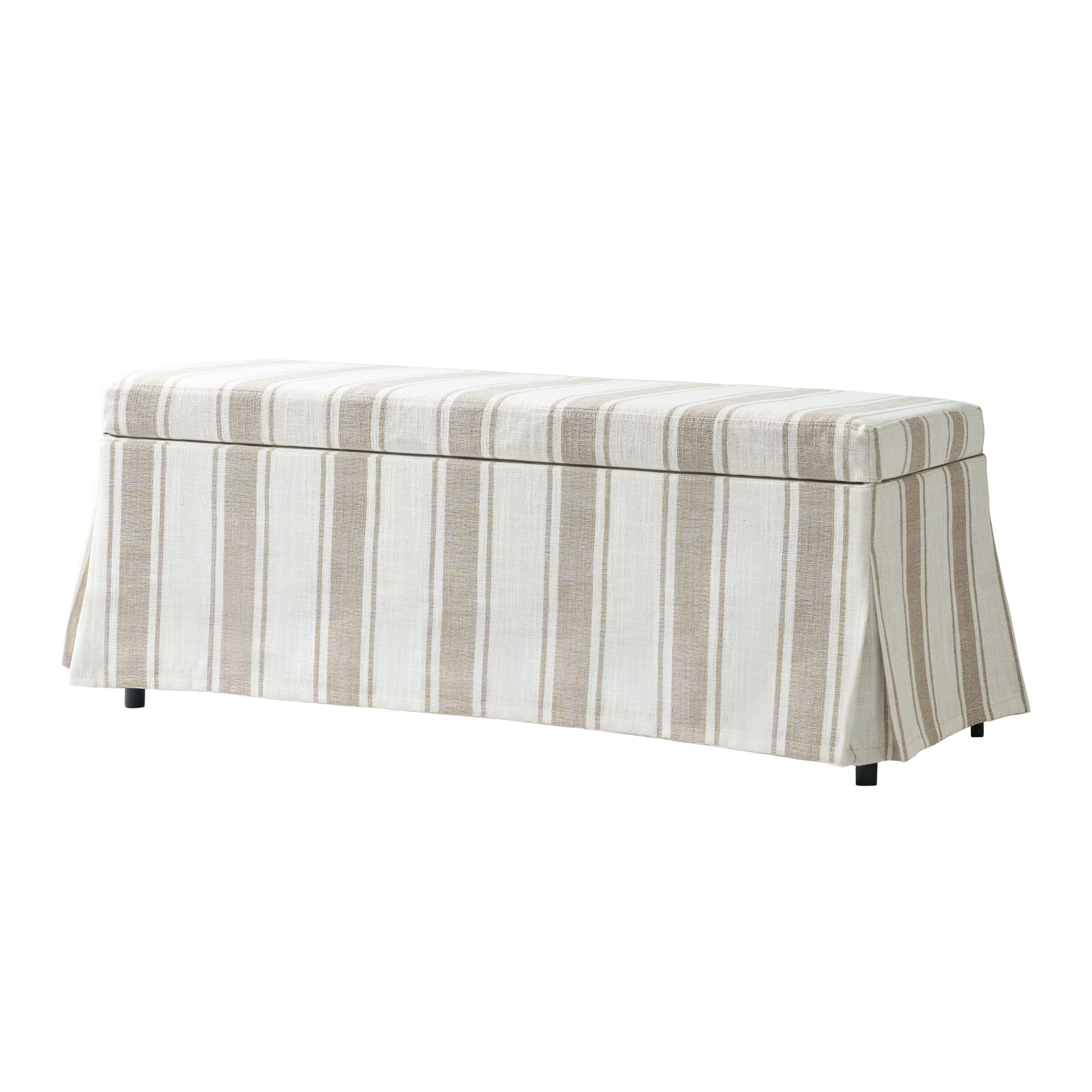 Shirley Ticking Stripe Linen Slipcover Storage Bench | World Market