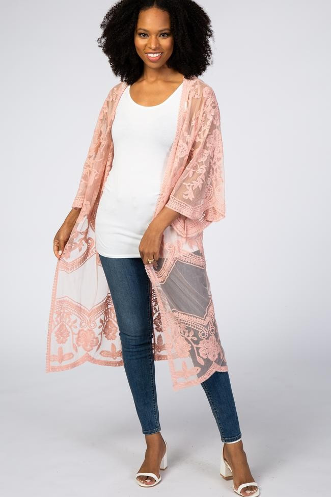 Light Pink Mesh Lace Cover Up | PinkBlush Maternity
