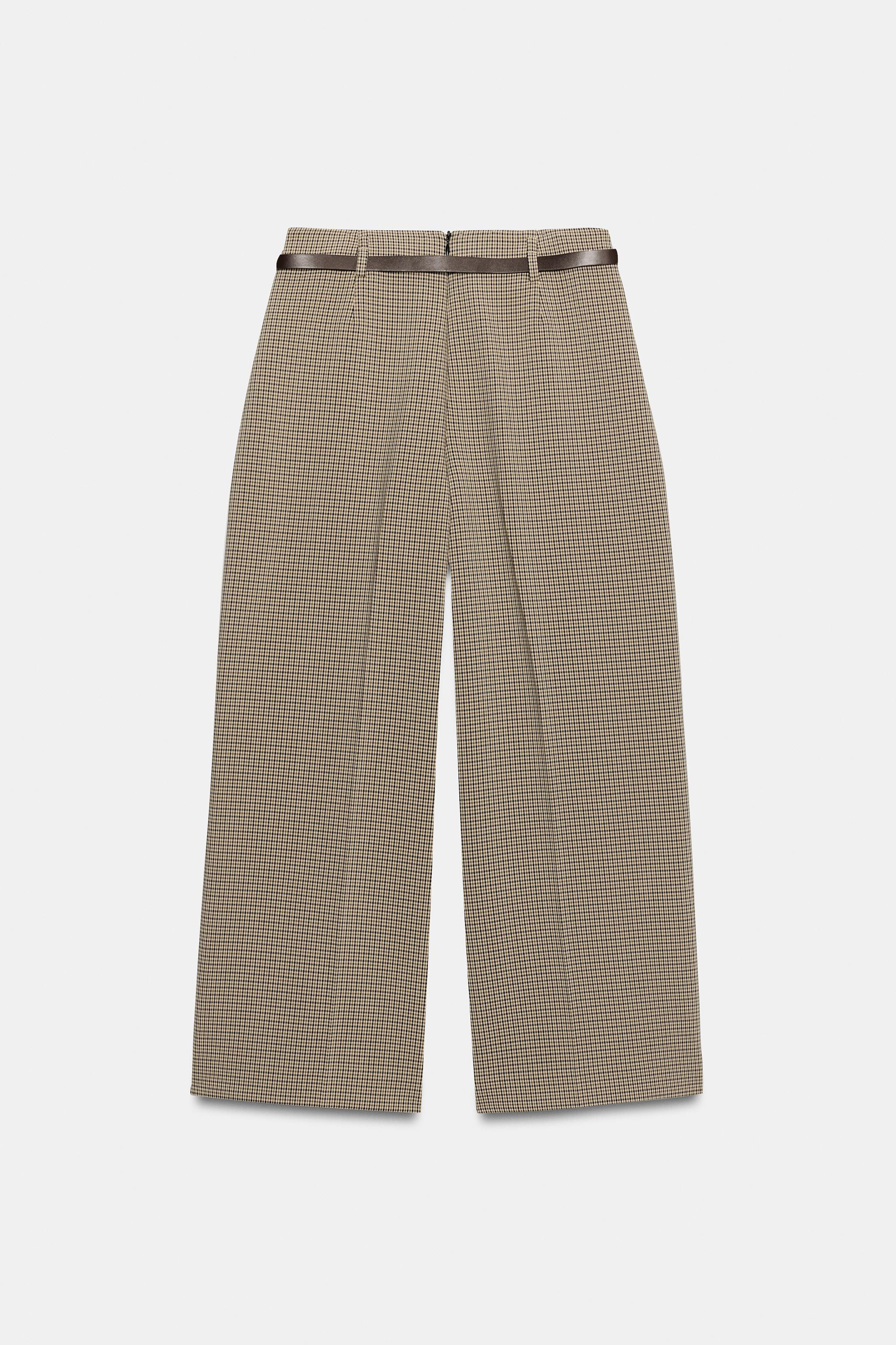 CHECKED TROUSERS WITH BELT | Zara DE