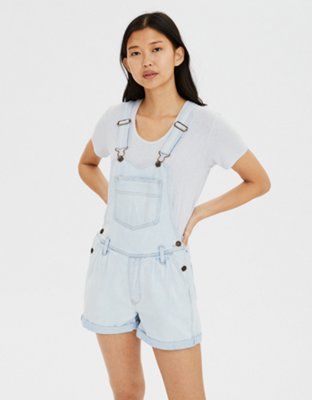 AE Denim Mom Short Overall | American Eagle Outfitters (US & CA)