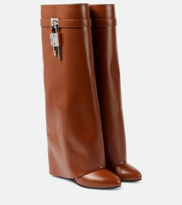 Shark Lock leather knee-high boots | Mytheresa (US/CA)