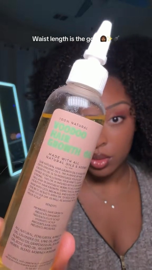 Waist length hair is the goal this year. This voodoo hair growth oil has all natural ingredients and so many great reviews #hairgrowthoil #voodoohairgrowthoil #hairgrowthtips #hairgrowthhacks #growhair #longhair #lengthretention 

#LTKselfcare #LTKBeauty