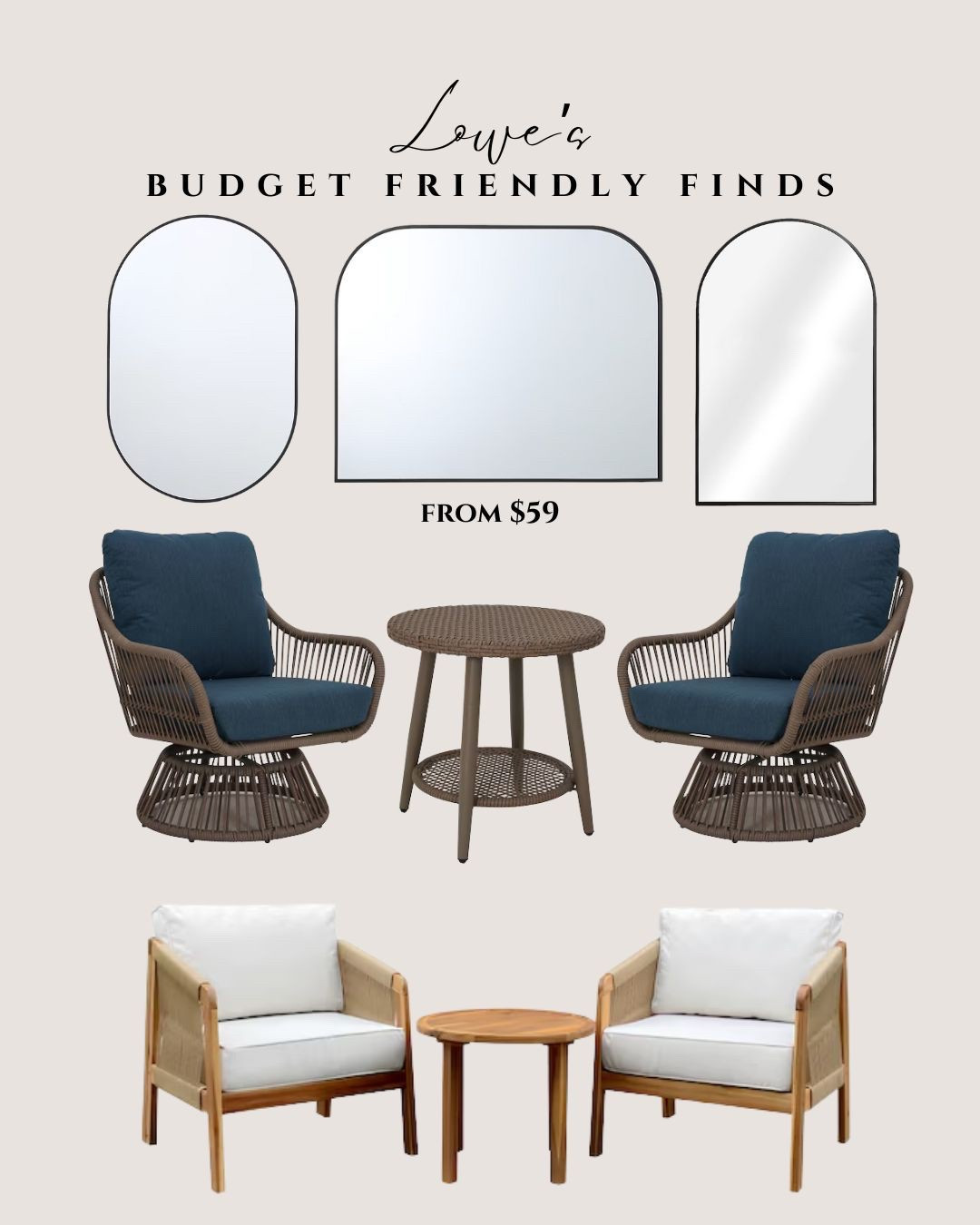 #AD Patio furniture that’s stylish for a great price - modern patio furniture -  Modern mirror  @loweshomeimprovement 

#LTKHome #LTKSaleAlert #LTKSeasonal