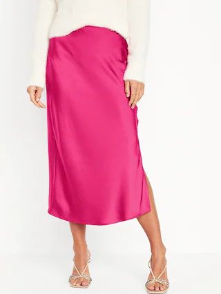 Satin Midi Slip Skirt for Women | Old Navy (US)