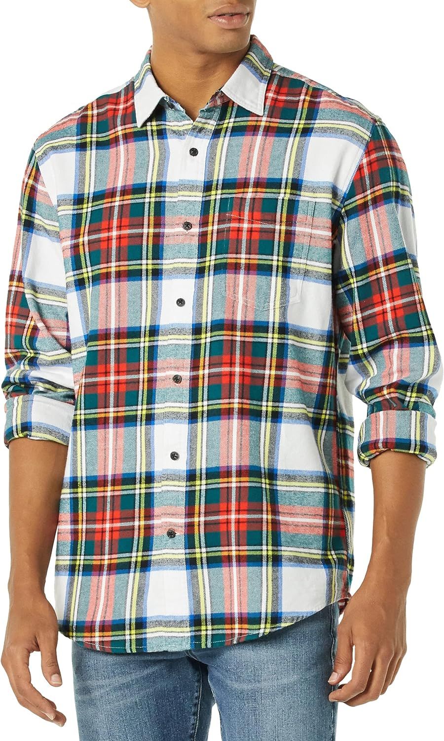 Amazon Essentials Men's Regular-Fit Long-Sleeve Flannel Shirt | Amazon (US)