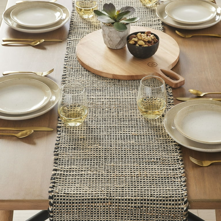 Better Homes & Gardens Jute Table Runner, Grey and Natural, 14"W x 90"L | Walmart (US)