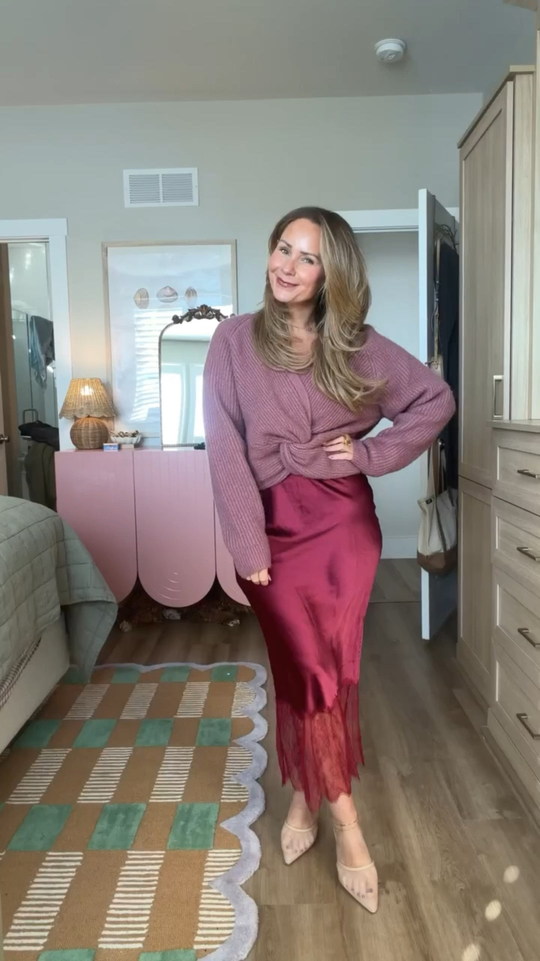 Holiday outfit idea you can actually move in ✨
This cozy wrap sweater + satin lace skirt combo is so flattering and easy to dress up or down. Perfect for holiday dinners, school events, or a casual festive night out.
Linked the exact sweater, skirt, and heels on LTK 🤍


holiday outfit, winter outfit, satin skirt outfit, cozy sweater outfit, festive look, mom holiday style

#LTKSeasonal #LTKPetite #LTKHoliday