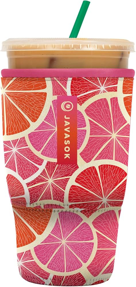 Sok It Java Sok Iced Coffee & Cold Soda Insulated Neoprene Cup Sleeve (Sunshine Slices, Large: 30... | Amazon (US)