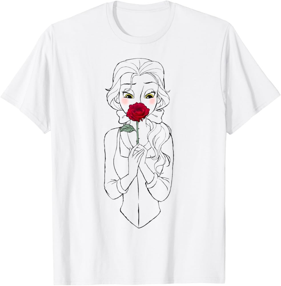 Disney Beauty and The Beast Belle and Rose T-Shirt | Amazon (US)