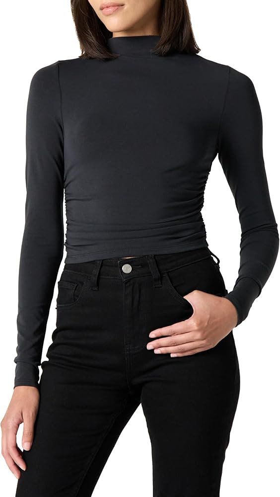 The Drop Women's Ebony Mock Neck Long Sleeve Top | Amazon (US)