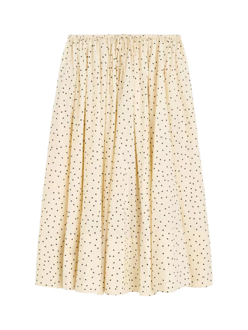 By Malene Birger Pheo Polka Dot Midi Skirt, Cream/Black | John Lewis (UK)