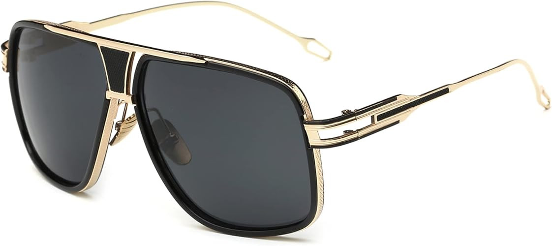Aviator Sunglasses for Men 100% UV Protection Goggle Alloy Frame with Case | Amazon (US)