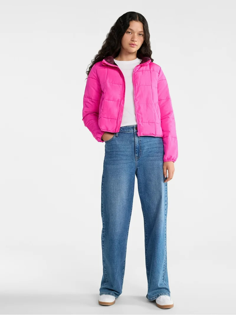 No Boundaries Packable Puffer Jacket, Women's and Women's Plus Sizes XS-4X | Walmart (US)