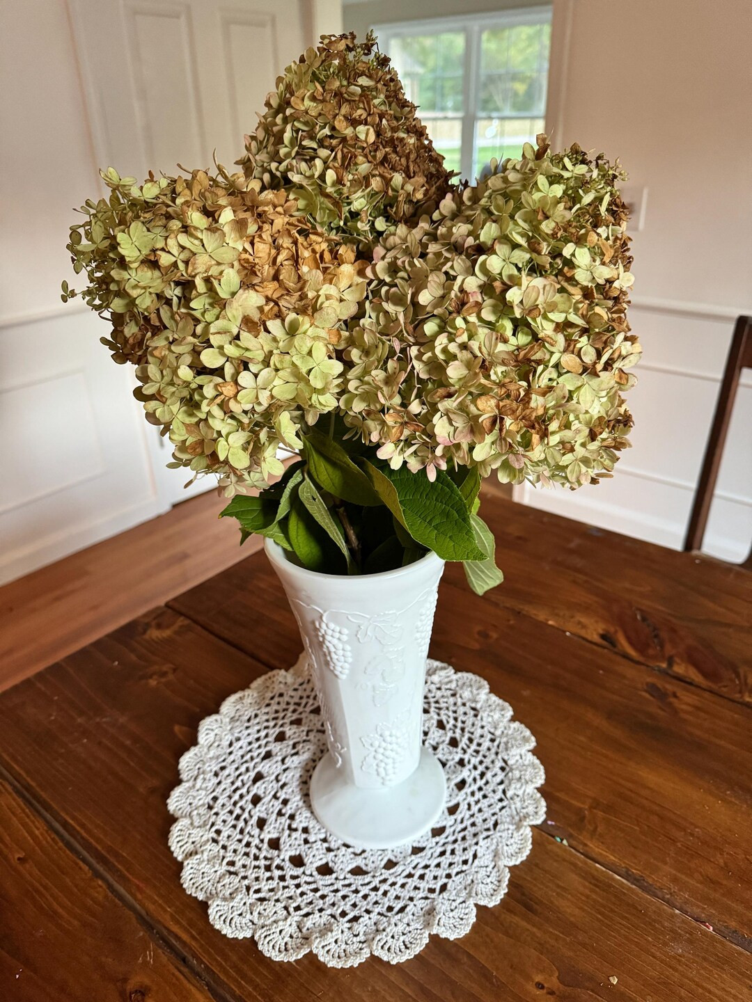 3 Stems Dried Limelight Hydrangea: Beige With Lime Accents - Etsy | Etsy (US)