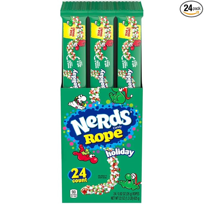 Nerds Holiday Ropes, Individually Wrapped Holiday Candy for Stocking Stuffers, Holiday Themed Ner... | Amazon (US)