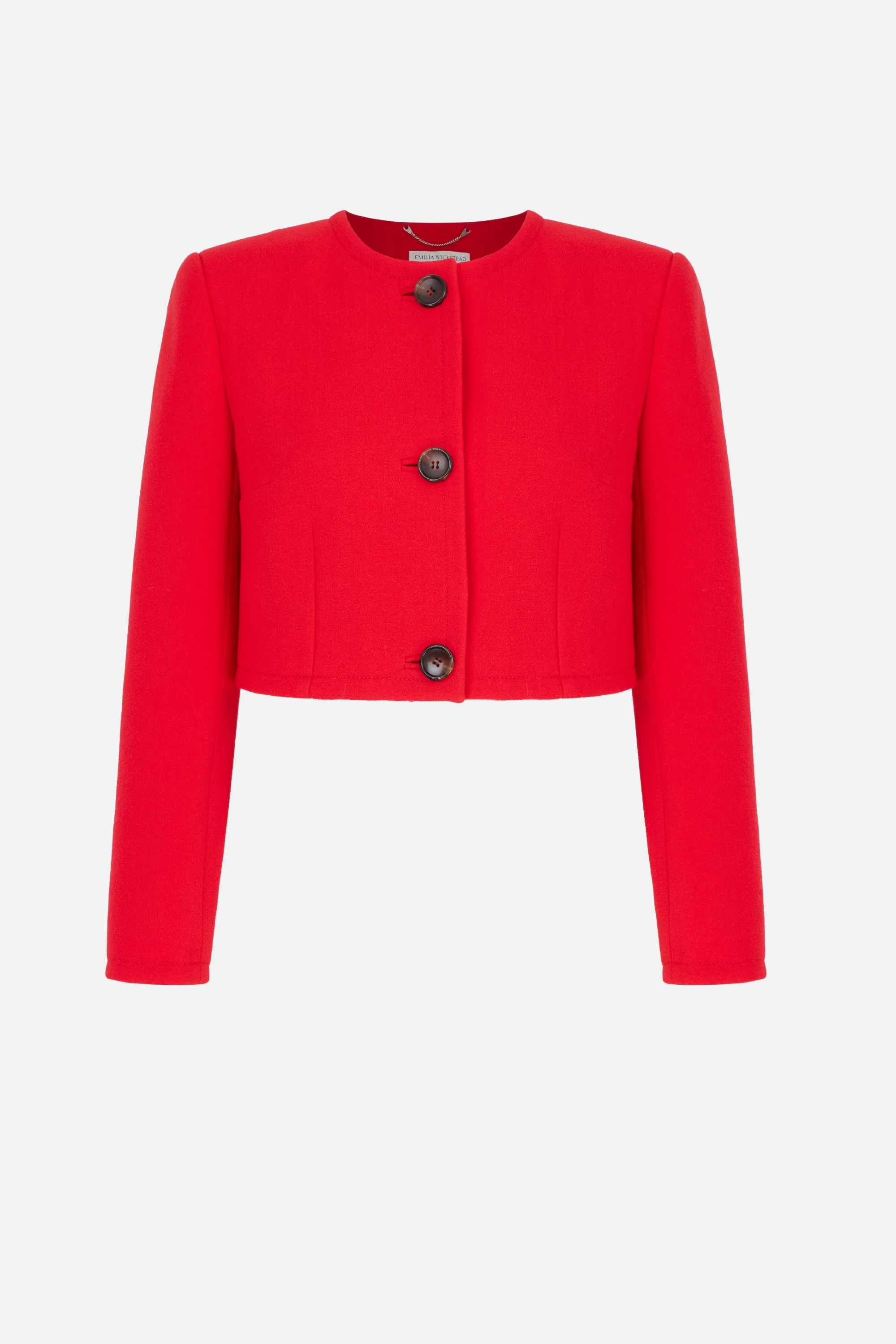 Lizette Jacket in Red Single Wool Crepe | Emilia Wickstead